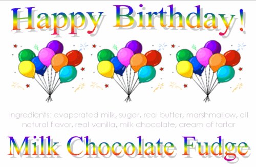 Birthday Balloons Milk Chocolate Fudge Box by Exquisite Fine Candy & Gifts