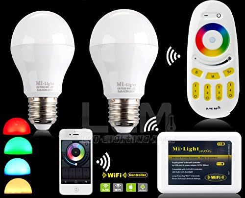 Wireless Milight LED RGBW White LED Light Bulbs with RF Remote Controller and WiFi Controller For iOS/iPhone/iPad Android/Samsung/LG/SONY Gift