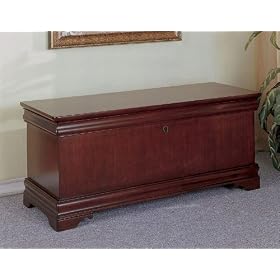Storage Cedar Chest with Louis Philippe Style in Marquis Cherry Finish from Storage Chests