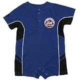 New York Mets Infant BP Jersey Romper by Majestic Athletic