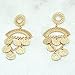 JQUEEN Pair Big Gold Plated Round Design Tassel Ear Studs Earrings