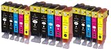 Produkt-Bild: N.T.T.&reg; 15 St&uuml;ck kompatible XL Tintenpatronen mit CHIP & F&uuml;llstandanzeige, direkt einsetzbar f&uuml;r Canon Pixma IP 3600 IP 4600 IP 4700 MP980 MP630 MP620 MP540 MP560 MP550 MP640 MP980 MP990 MP 980 630 620 540 560 550 640 980 990 IP3600 IP4600 IP4700 kompatibel zu PGI 520 CLI 521 Schwarz Cyan Gelb Magenta - 2 x komplette S&auml;tze + 1 SATZ GESCHENKT = insgesamt 15 Druckerpatronen **SPARSET**
