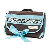 Blue Damask Diaper Clutch