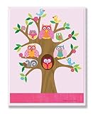 The Kids Room Rectangle Wall Decor, Owls and Birds on Branches by The Kids Room by Stupell [並行輸入品]