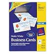 Inkjet Matte Business Cards, 2 x 3 1/2, White, 10 per Sheet, 250 per Pack
