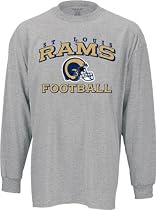 St. Louis Rams -Grey- Stacked Helmet Long Sleeve T-Shirt