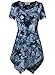 DJT Womens Short Sleeve Tie Dyed Handkerchief Hem Tunic X-Large Tie Dye_Navy
