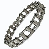 New Mens Stylish Stainless Steel Bikers Bracelet - Gift Boxed