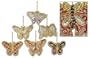 Christmas ornaments, 'Regal Butterflies' (set of 6)