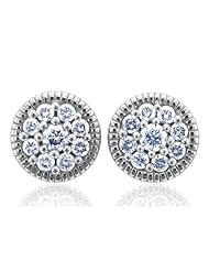 14k White Gold Cluster Diamond Earrings Studs (GH, I1-I2, 0.62 carat) [Jewelry]