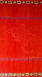 Egyptian Cotton Jacquard Oversized Beach Towel, Red Lizard