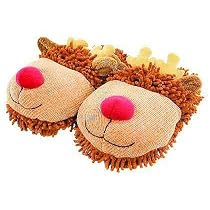 Aroma Home Fuzzy Friends Slippers - Rudolph