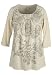 Avenue Plus Size Sponge Print Pleated Tunic (ANTIQUE WHITE,18/20)