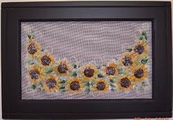 Large Painted Screen - Sunflowers