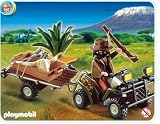 Enlarge toy image: Playmobil African Wild Life Set #4834 Ranger with Quad Bike and Trailer - infant and baby development