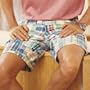 Plaid Patchwork Walk Short - Flat Front - 100% Cotton