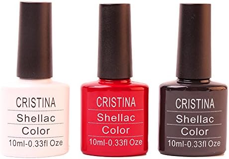 Cristina Shellac Color Non-Toxic UV Nail Gel Polish Christmas Nail Arts Gift 5 Collections 0.33oz (Collection 1. Christmas Party)