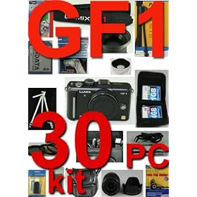 NEW Panasonic DMCGF1 GF1 W 14-45mm 30 PC PRO KIT W # 3 Piece Lens Cleaning Kit # Card case Holds... by Panasonic