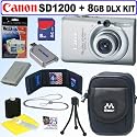 Canon PowerShot SD1200IS 10 MP Digital Camera (Light Gray) + 8GB Deluxe Accessory Kit