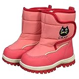 アスナロ（サンダル・ブーツ） スノーブーツ ベビー 女の子 撥水加工 ネコ柄 UZUCHAT ブーツ14cm ピンク