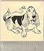 Basset Hound with Bee Rubber Stamp - Wood Mounted