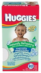 Huggies Green Tea & Cucumber Washcloths, 20-Count (Pack of 4)