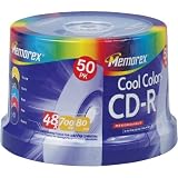 Memorex Cool Colors 48x Write-Once CD-r Spindle - 50 Pack