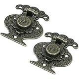 2 Pcs Antique Style Snap Fastener Bronze Tone Lantern Shape Metal Latch