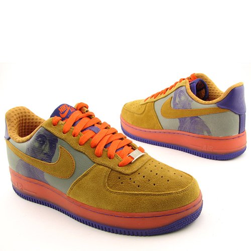 Nike Basketball Shoes-Nike Air Force 1 Low Premium New Six Edition - Amare Stoudemire (dk sutcco / miners gold / crt purple) Basketball Shoe-Mens Nike Basketball Shoes-Mens Basketball Shoes