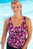 Chlorine Resistant! Beach Belle® Polynesian Pink Plus Size Pink Racerback Tankini Top - Plus Size Swimwear Plus Size Swimsuit