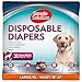 Simple Solution Disposable Dog Diapers, Female Dog Diapers, Puppy Potty Training, Incontinence and Heat Cycle Protection, Large Diapers for Dogs, 18-27 Inch Waist, 30 Count