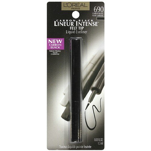 L'Oreal Paris Studio Secrets Pro Felt Tip Eyeliner, Carbon Black 690 0.05 fl oz (Pack of 4)