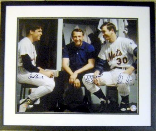 Nolan Ryan, Jerry Koosman, & Tom Seaver Autographed/Hand Signed 16x20 photo (New York Mets Ace Pitch