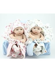 Toy: SanyDoll 2pc Lifelike New Baby Alive Twins Washable Full Silicone Doll Toys Gift Boy and Girl 11inch 25cm - SanyDoll