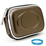 Gun Metal Grey Slim Edition Compact Digital Camera Carrying Case with Dual Zippered Opening and Removable Carbineer for Samsung Camera Model; ST93, ST95, ST90, ST65, ST30, ST700, PL170, PL120, WB210, PL210, SH100 + SumacLife TM Wisdom Courage Wristband