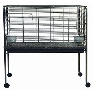 Small Animal Cage on Stand in Antique Silver