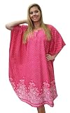 Charming Pink Allover Printed Short Plus Size Kaftan Caftan Cover up VALENTINE'S DAY GIFT