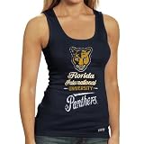 NCAA Florida International Golden Panthers Ladies Navy Blue Distressed Boy Beater Tank Top (X-Large)