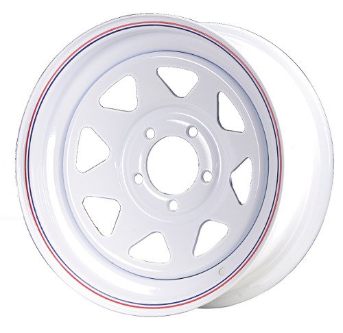 16x6 Eight Spoke White w/ Pin Stripes 8 on 6.5 