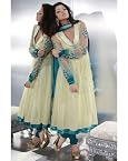 Lime Green Net Designer Suit