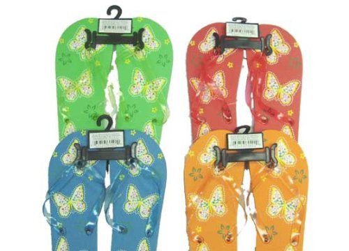 Eros Hosiery 6049-BUTTERFLY Wholesale Womens Butterfly Flip Flops Case Of 72