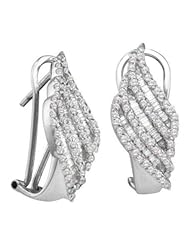 1.35 cttw 14k White Gold Diamond Huggie Earrings (Real Diamonds: 1.35 cttw)