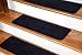 Dean Serged DIY Carpet Stair Treads 27" x 9" - Onyx Black PLUSH with Double-Sided Tape Included