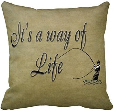 Fly Fishing Its a Way of Life Throw Pillows Cover 18 x 18 Square Standard Pillowcase