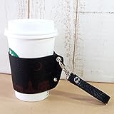 ［ミリュ］ 夜景 革 コーヒーカップスリーブ （イタリアンレザー／ブラック）