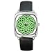 Square Metal Watch of Green Ornate Celtic Knot (Irish Jewelry, Pendant, Ring, Necklace)