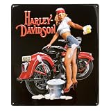 Harley-Davidson® Babe Washing Bike Tin Sign