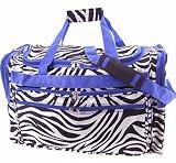 Zebra Duffel Bag Purple Trim 19″