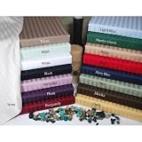 300 Thread Count Egyptian Cotton Stripe Duvet Cover Set Size: Full / Queen, Color: Black