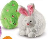 Russ Berrie Fuzzy Flips Plush Stuffed Animal White Bunny in Green Decorated Easter Egg - 4.5 Inches Tall